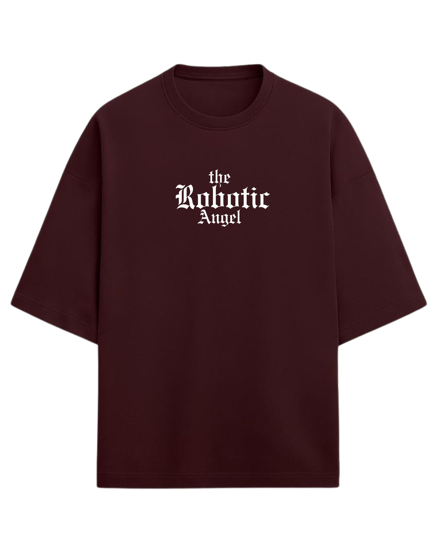 Robotic Angel Oversized T-Shirt | Futuristic Aesthetic Graphic Tee | Premium 260 GSM Cotton