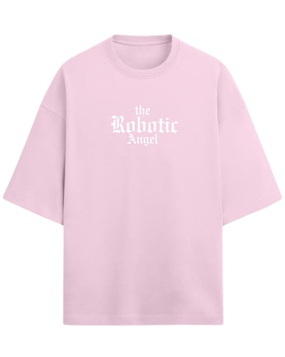 Robotic Angel Oversized T-Shirt | Futuristic Aesthetic Graphic Tee | Premium 260 GSM Cotton