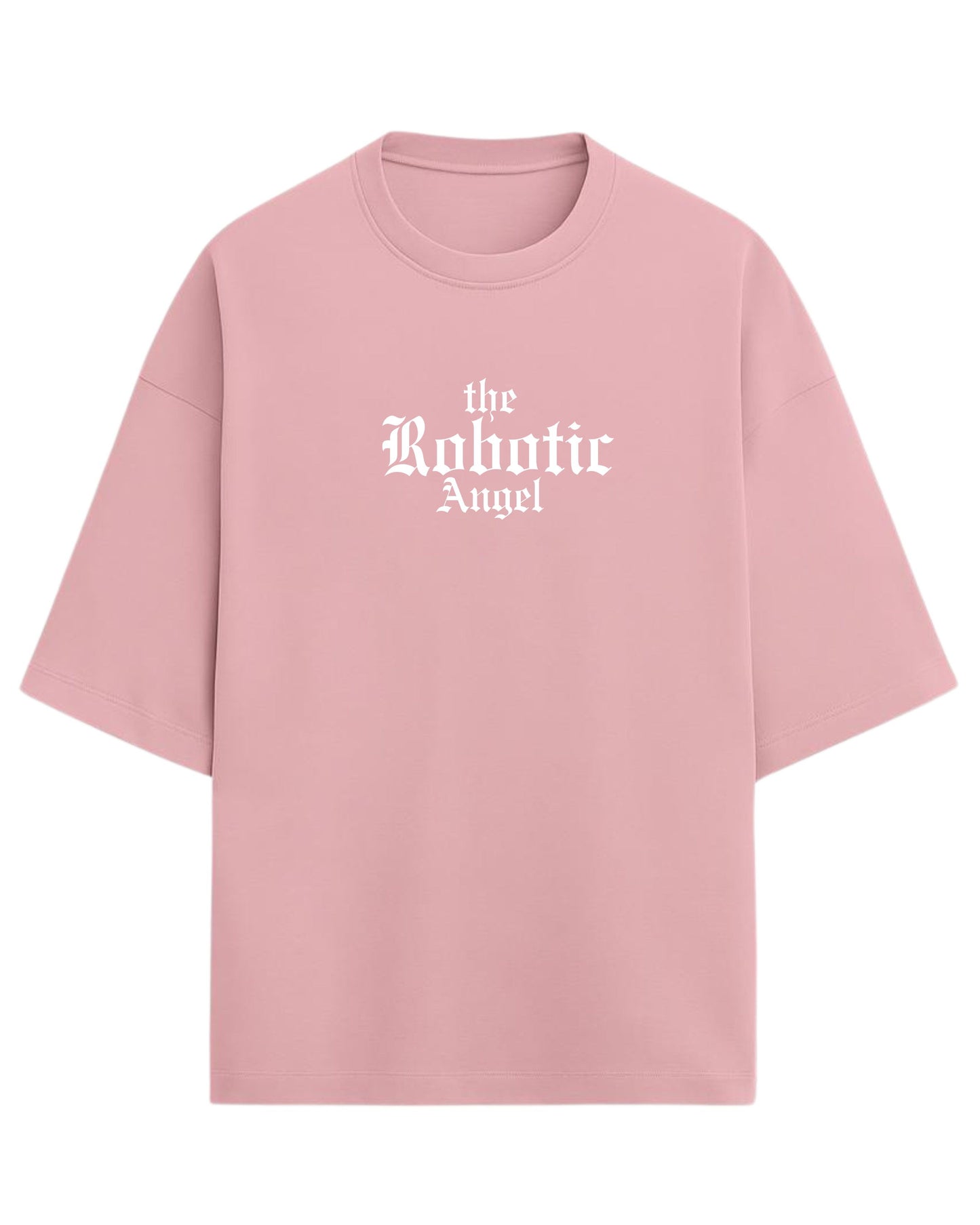 Robotic Angel Oversized T-Shirt | Futuristic Aesthetic Graphic Tee | Premium 260 GSM Cotton