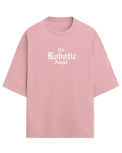 Robotic Angel Oversized T-Shirt | Futuristic Aesthetic Graphic Tee | Premium 260 GSM Cotton