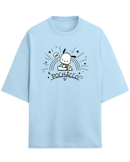 Pochacco “Cute & Cozy” Oversized T-Shirt | Sanrio Graphic Tee | Premium 260 GSM Cotton