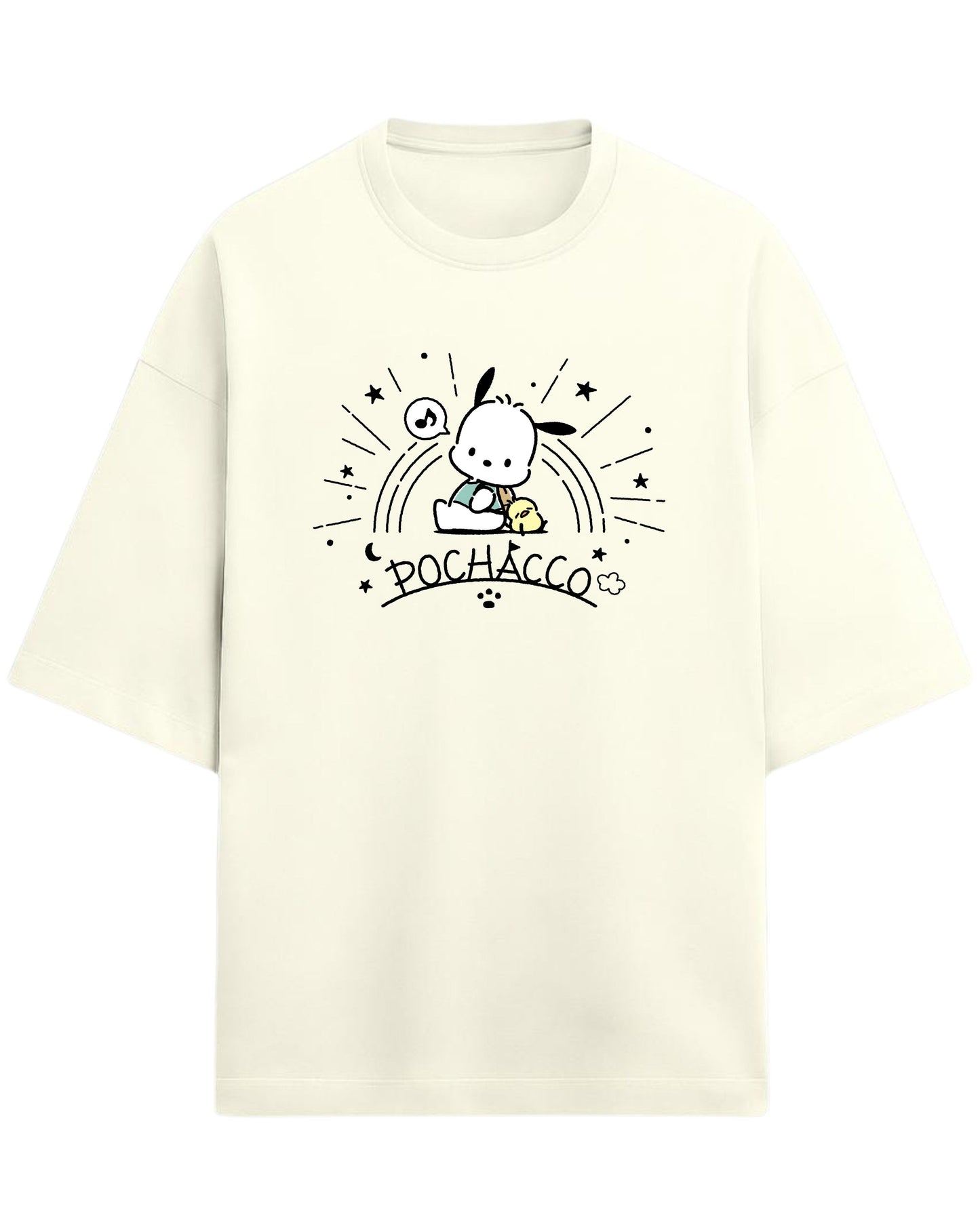 Pochacco “Cute & Cozy” Oversized T-Shirt | Sanrio Graphic Tee | Premium 260 GSM Cotton