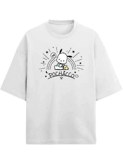 Pochacco “Cute & Cozy” Oversized T-Shirt | Sanrio Graphic Tee | Premium 260 GSM Cotton