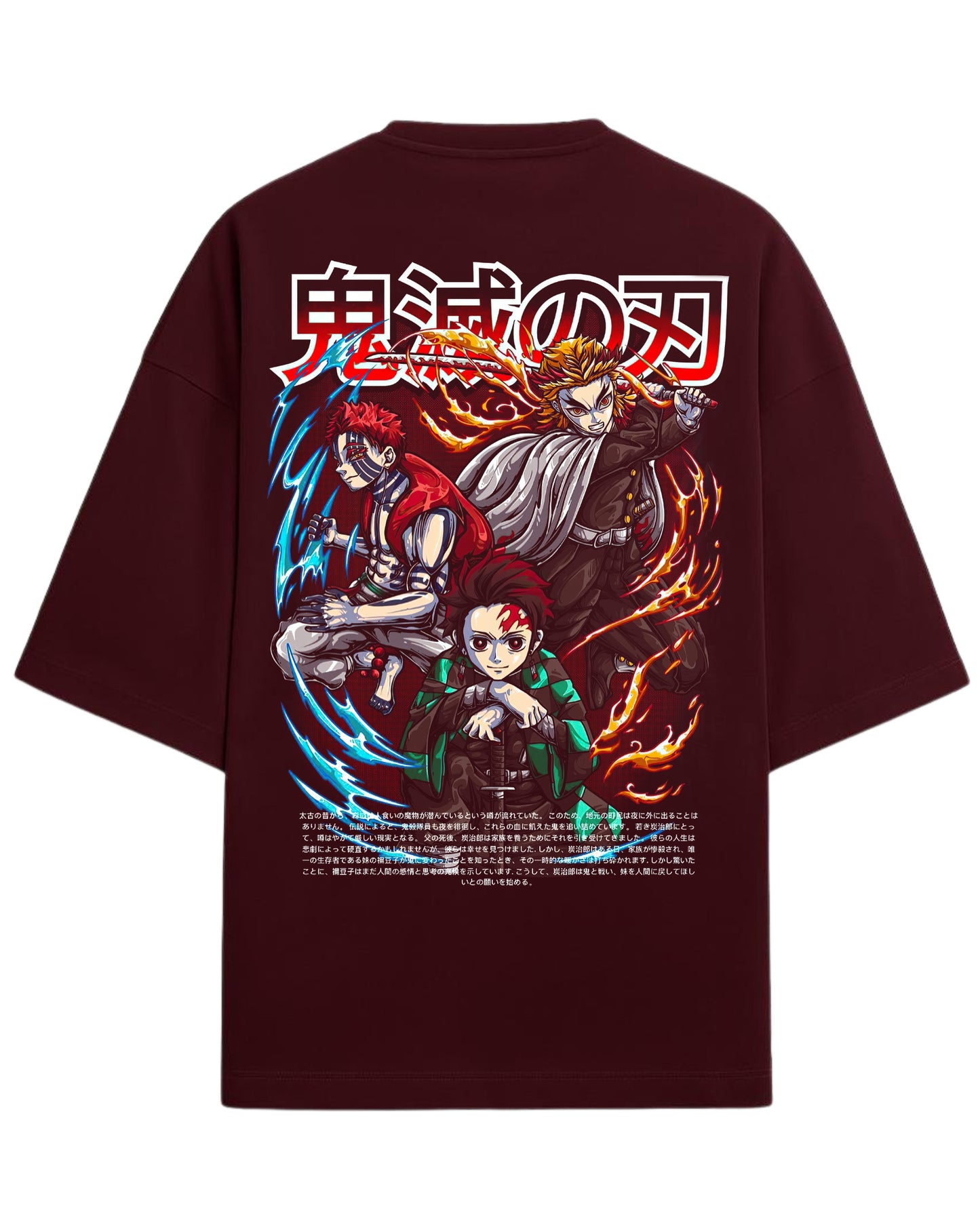 Tanjiro, Rengoku & Akaza Oversized Tee | Demon Slayer Graphic Tee | Premium 260 GSM Cotton