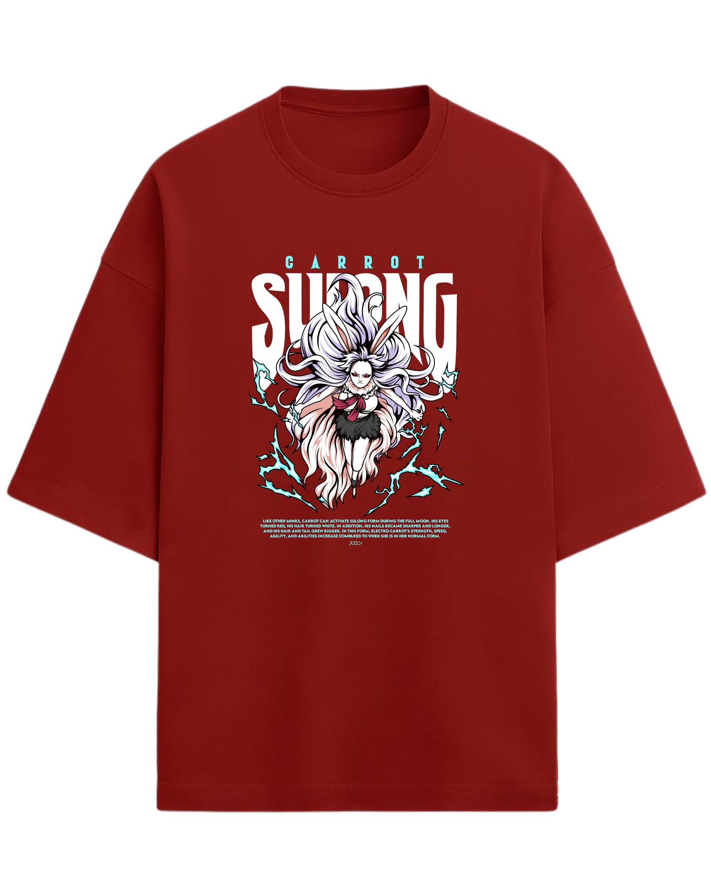 Carrot Sulong Form Oversized Tees | One Piece Graphic Tees | Premium 260 GSM Cotton Blend