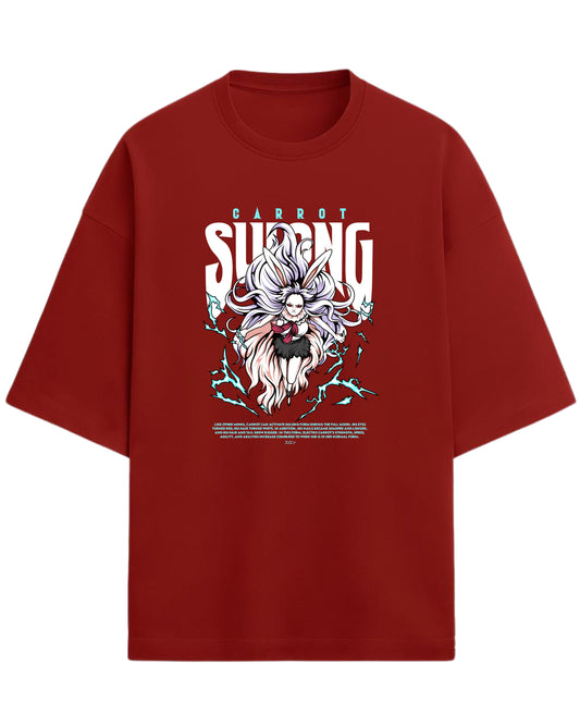 Carrot Sulong Form Oversized Tees | One Piece Graphic Tees | Premium 260 GSM Cotton Blend