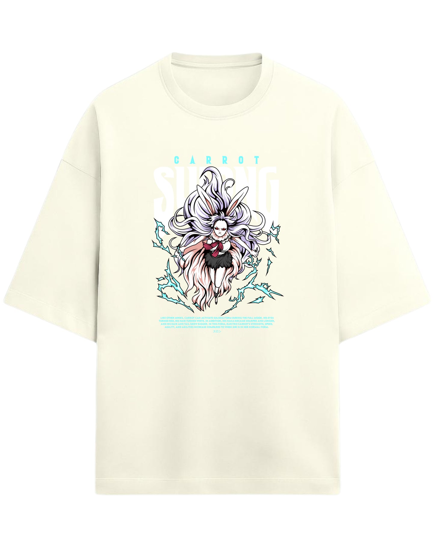 Carrot Sulong Form Oversized Tees | One Piece Graphic Tees | Premium 260 GSM Cotton Blend