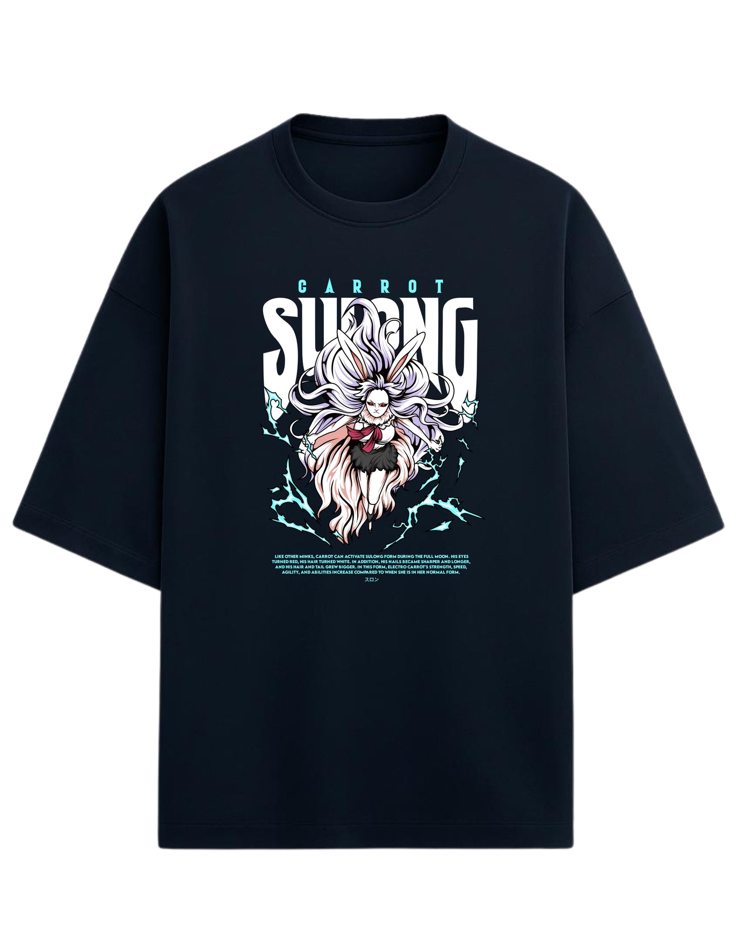 Carrot Sulong Form Oversized Tees | One Piece Graphic Tees | Premium 260 GSM Cotton Blend