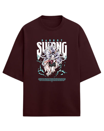 Carrot Sulong Form Oversized Tees | One Piece Graphic Tees | Premium 260 GSM Cotton Blend