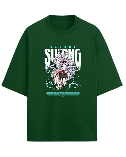 Carrot Sulong Form Oversized Tees | One Piece Graphic Tees | Premium 260 GSM Cotton Blend