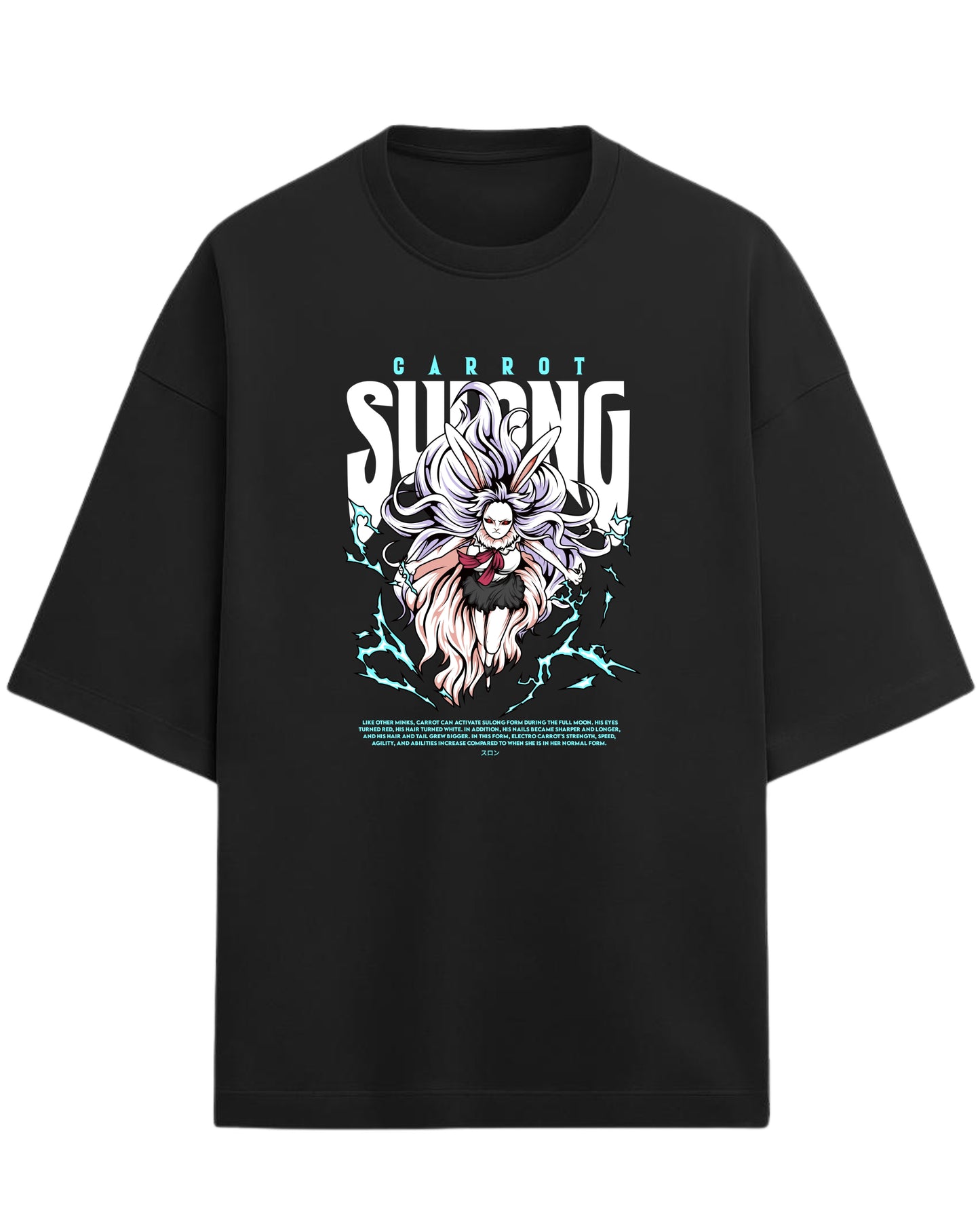 Carrot Sulong Form Oversized Tees | One Piece Graphic Tees | Premium 260 GSM Cotton Blend