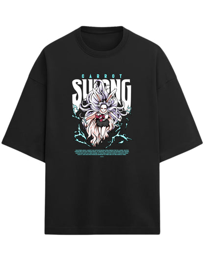 Carrot Sulong Form Oversized Tees | One Piece Graphic Tees | Premium 260 GSM Cotton Blend