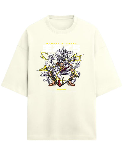Luffy “Sun God Nika” Oversized T-Shirt | One Piece Gear 5 Graphic Tee | Premium 260 GSM Cotton