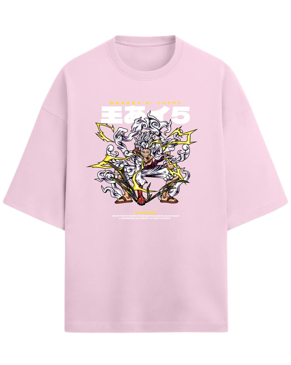 Luffy “Sun God Nika” Oversized T-Shirt | One Piece Gear 5 Graphic Tee | Premium 260 GSM Cotton