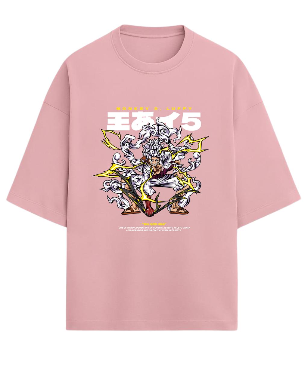 Luffy “Sun God Nika” Oversized T-Shirt | One Piece Gear 5 Graphic Tee | Premium 260 GSM Cotton