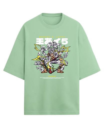Luffy “Sun God Nika” Oversized T-Shirt | One Piece Gear 5 Graphic Tee | Premium 260 GSM Cotton