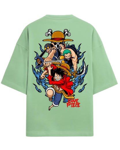 One Piece Graphic Oversized Tees | One Piece Graphic Tee | Premium 260 GSM Cotton Blend
