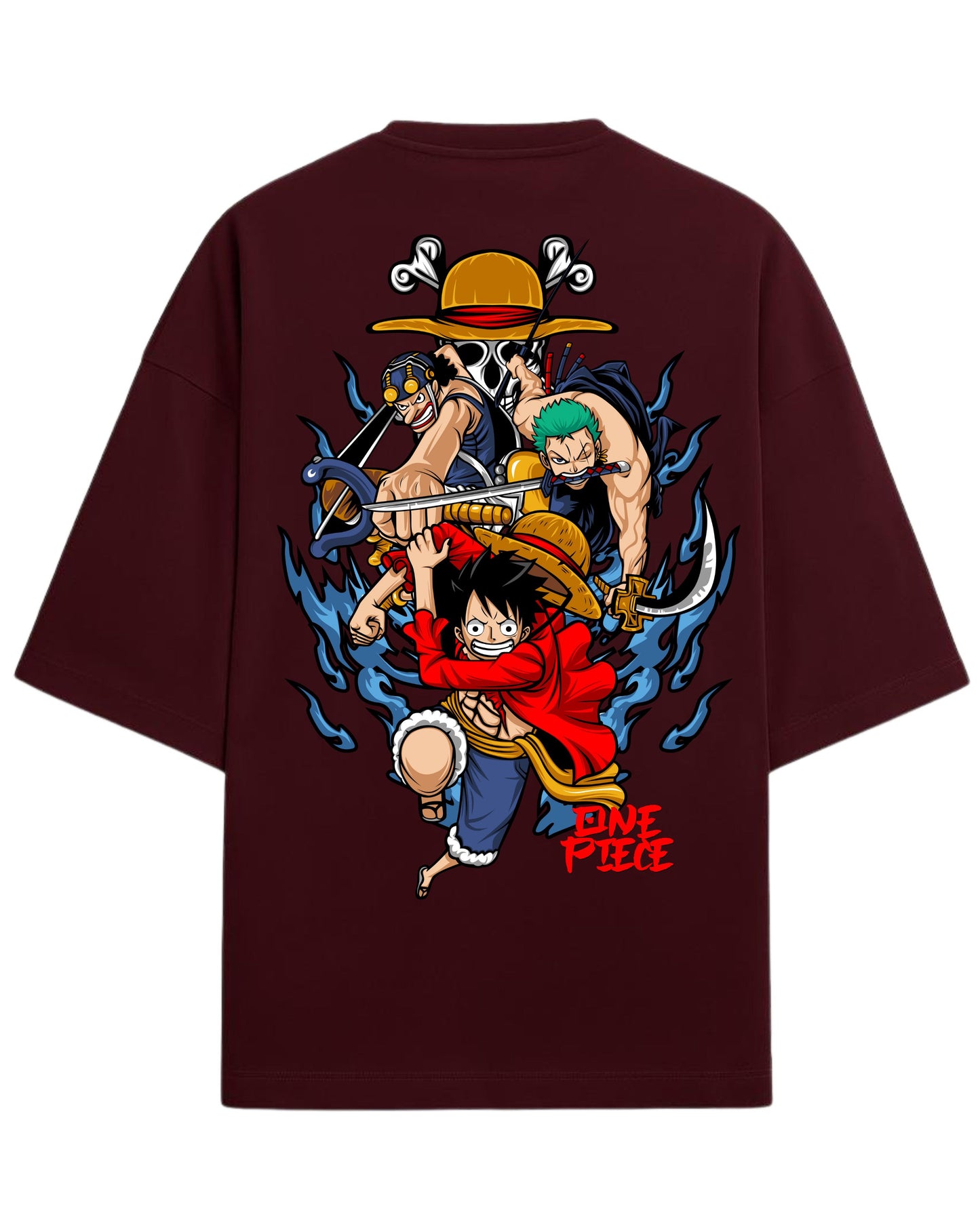 One Piece Graphic Oversized Tees | One Piece Graphic Tee | Premium 260 GSM Cotton Blend