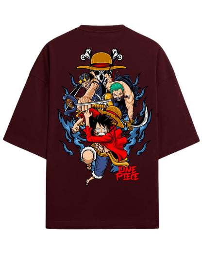 One Piece Graphic Oversized Tees | One Piece Graphic Tee | Premium 260 GSM Cotton Blend