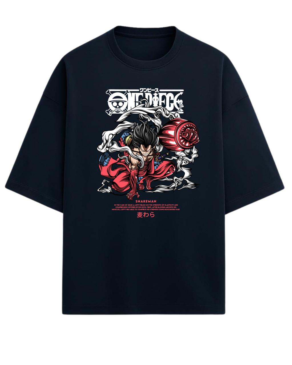 Luffy “Gear 4 Snakeman” Oversized T-Shirt | One Piece Graphic Tee | Premium 260 GSM Cotton