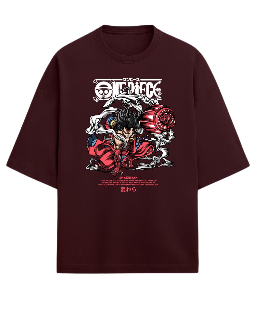 Luffy “Gear 4 Snakeman” Oversized T-Shirt | One Piece Graphic Tee | Premium 260 GSM Cotton