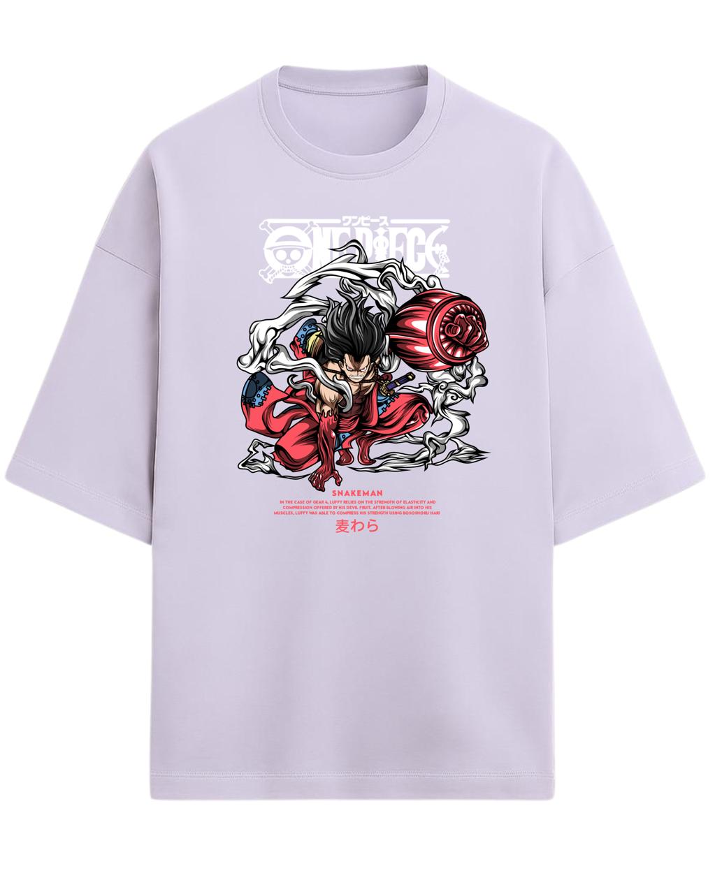 Luffy “Gear 4 Snakeman” Oversized T-Shirt | One Piece Graphic Tee | Premium 260 GSM Cotton