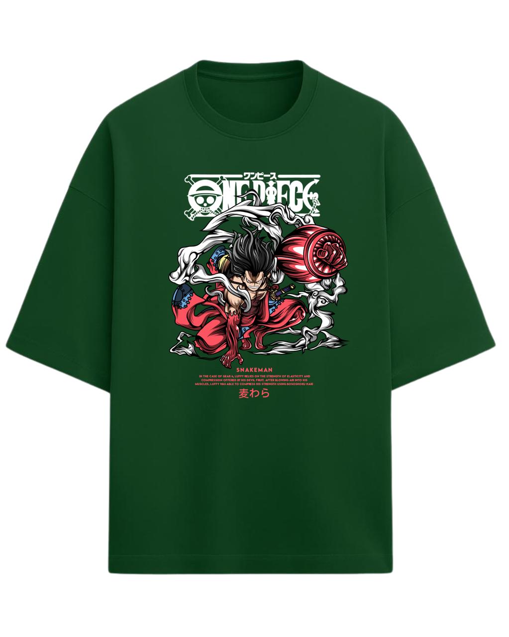 Luffy “Gear 4 Snakeman” Oversized T-Shirt | One Piece Graphic Tee | Premium 260 GSM Cotton
