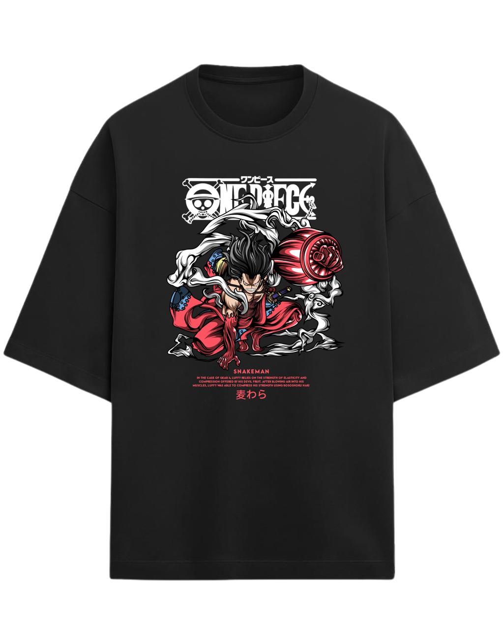 Luffy “Gear 4 Snakeman” Oversized T-Shirt | One Piece Graphic Tee | Premium 260 GSM Cotton