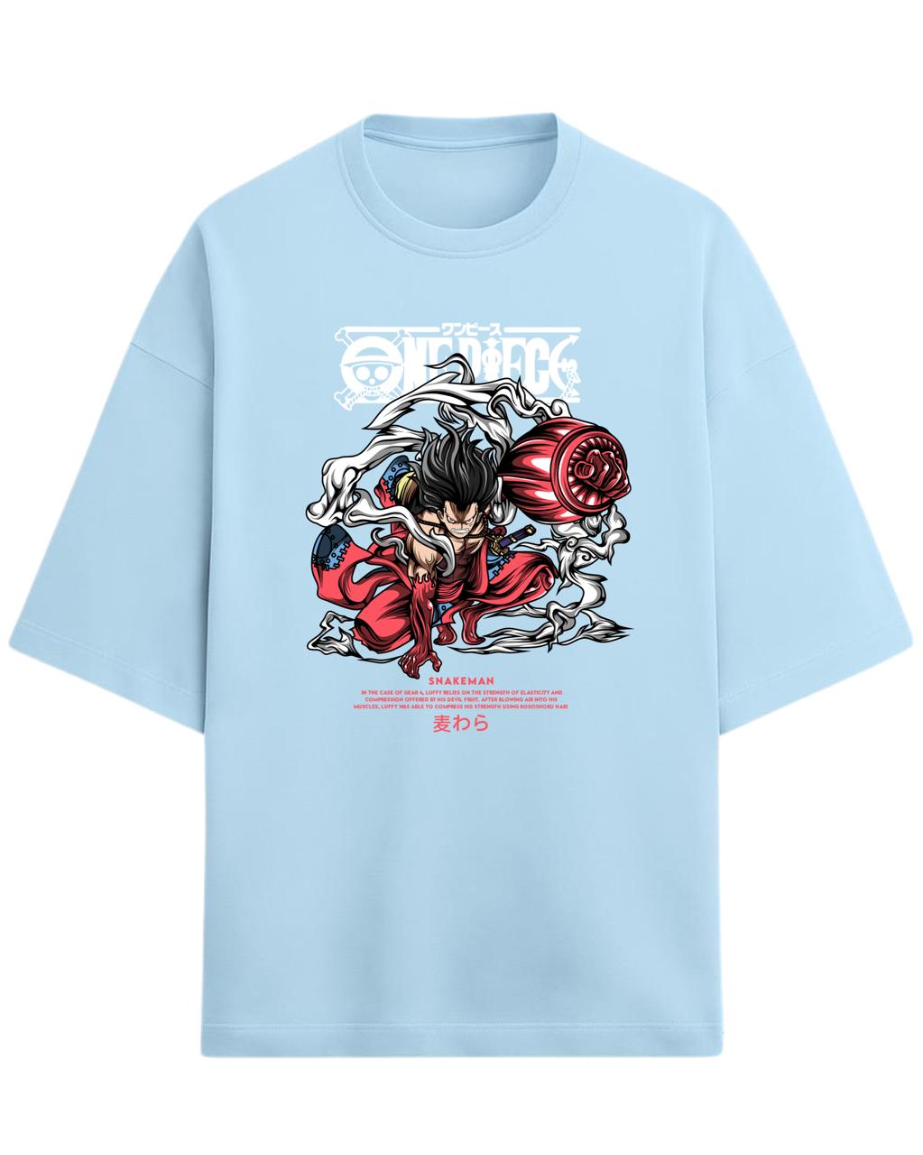 Luffy “Gear 4 Snakeman” Oversized T-Shirt | One Piece Graphic Tee | Premium 260 GSM Cotton