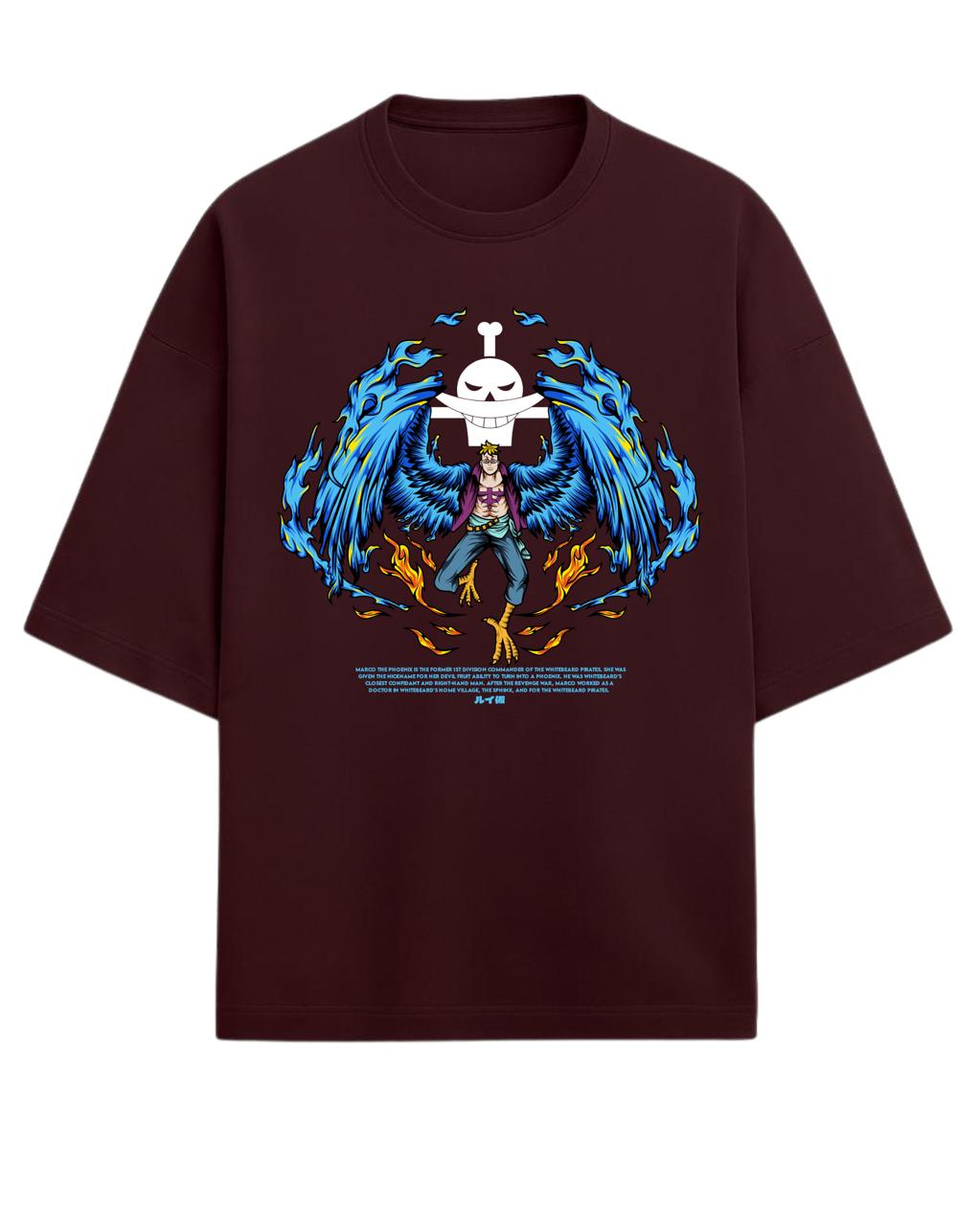 Marco “The Phoenix” Oversized T-Shirt | One Piece Graphic Tee | Premium 260 GSM Cotton