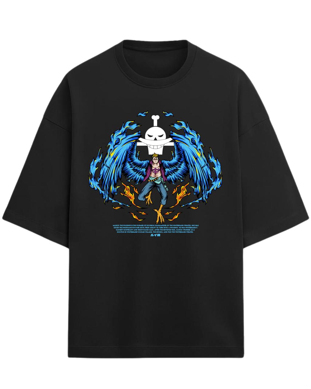 Marco “The Phoenix” Oversized T-Shirt | One Piece Graphic Tee | Premium 260 GSM Cotton