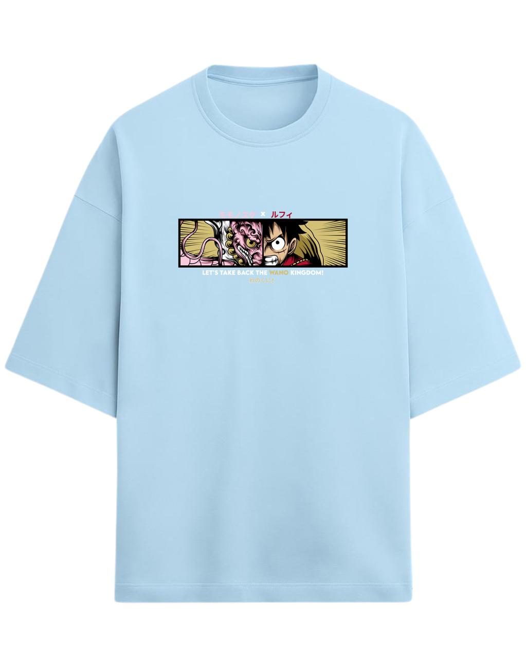 Luffy x Momonosuke “Wano Kingdom” Oversized T-Shirt | One Piece Graphic Tee | Premium 260 GSM Cotton