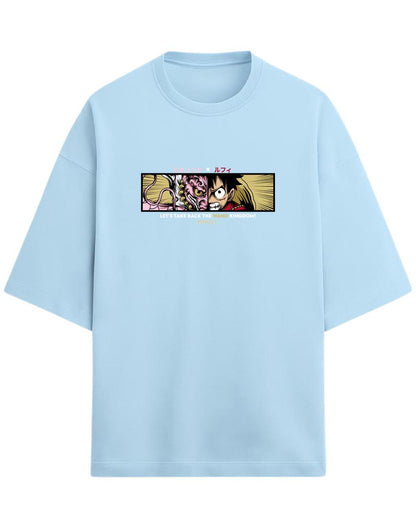 Luffy x Momonosuke “Wano Kingdom” Oversized T-Shirt | One Piece Graphic Tee | Premium 260 GSM Cotton