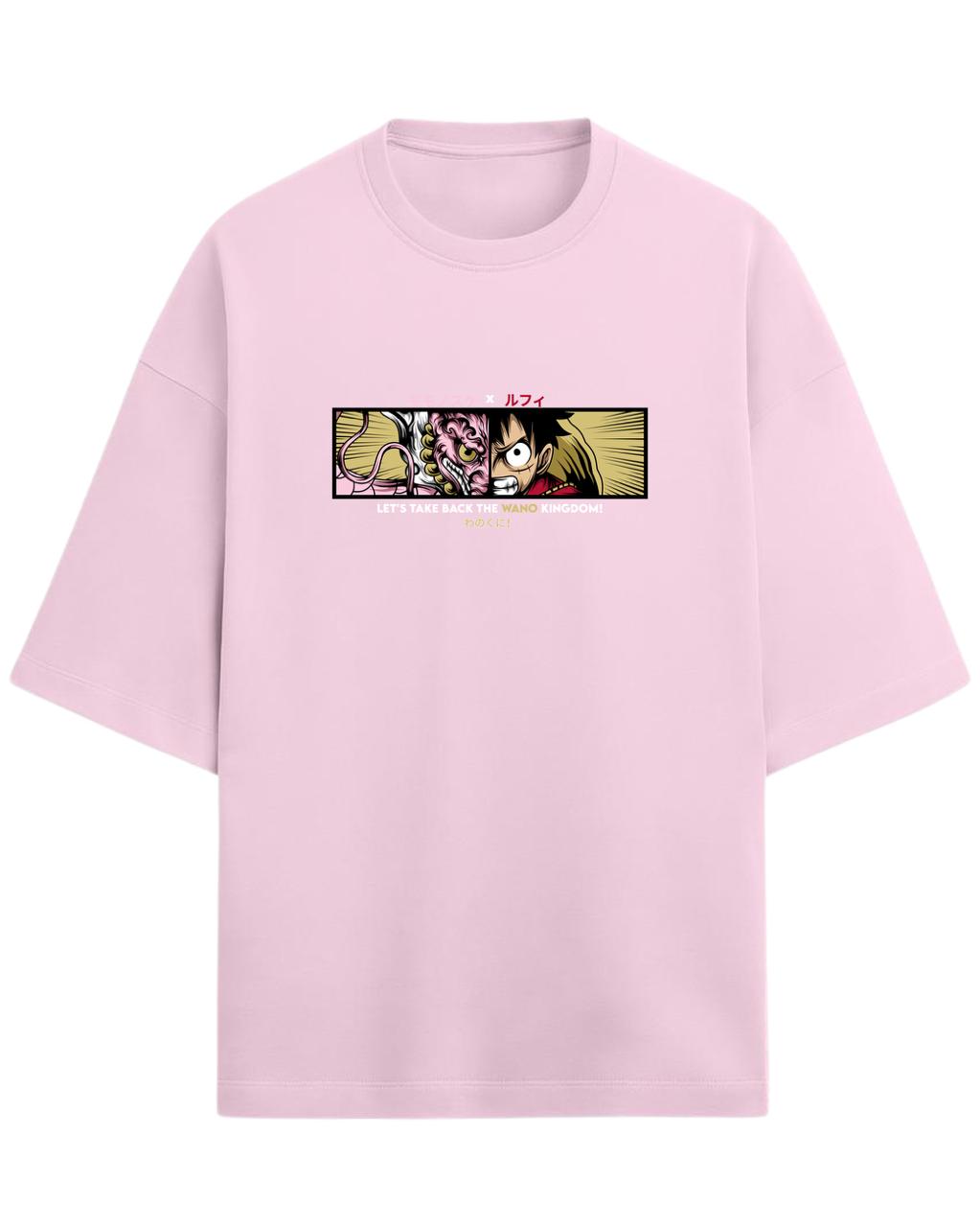 Luffy x Momonosuke “Wano Kingdom” Oversized T-Shirt | One Piece Graphic Tee | Premium 260 GSM Cotton