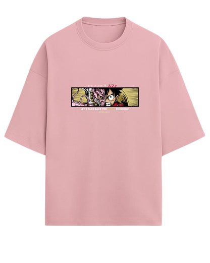 Luffy x Momonosuke “Wano Kingdom” Oversized T-Shirt | One Piece Graphic Tee | Premium 260 GSM Cotton