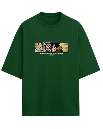 Luffy x Momonosuke “Wano Kingdom” Oversized T-Shirt | One Piece Graphic Tee | Premium 260 GSM Cotton