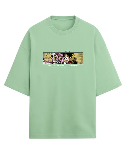 Luffy x Momonosuke “Wano Kingdom” Oversized T-Shirt | One Piece Graphic Tee | Premium 260 GSM Cotton