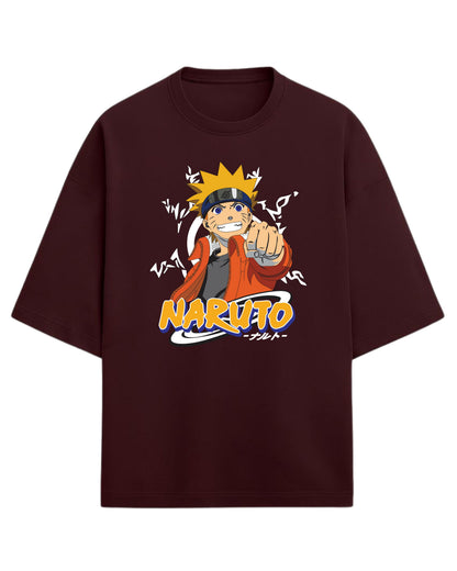 Naruto “Believe It!” Oversized T-Shirt | Naruto Shippuden Graphic Tee | Premium 260 GSM Cotton