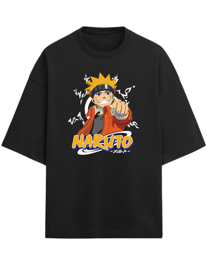 Naruto “Believe It!” Oversized T-Shirt | Naruto Shippuden Graphic Tee | Premium 260 GSM Cotton