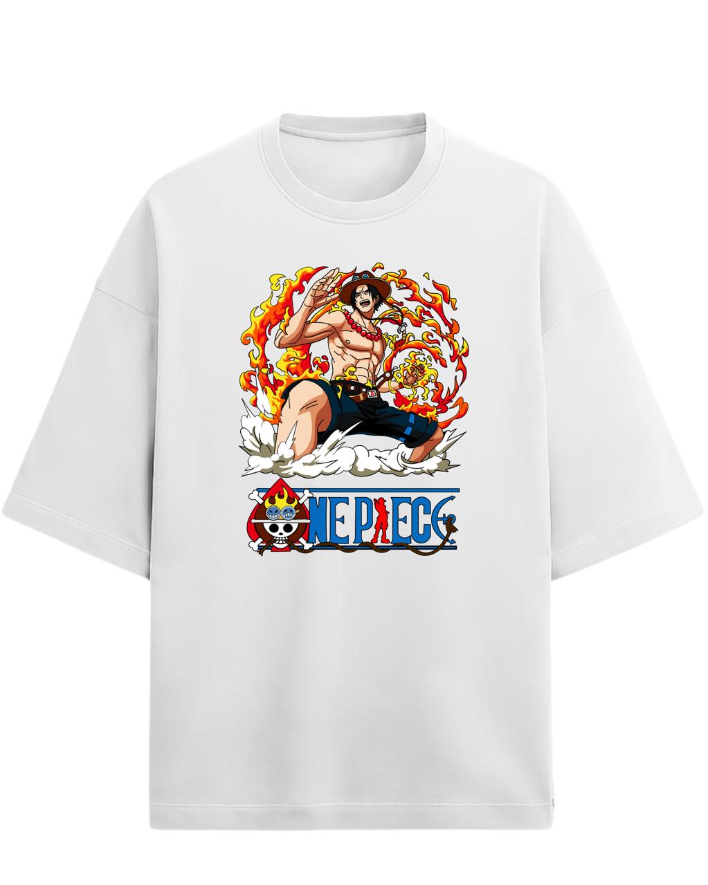 Portgas D. Ace “Flame Commander” Oversized T-Shirt | One Piece Graphic Tee | Premium 260 GSM Cotton