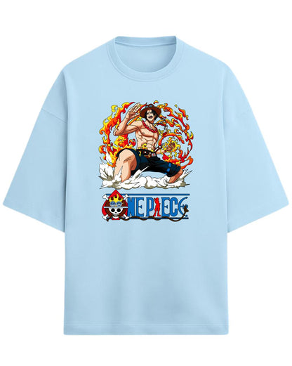 Portgas D. Ace “Flame Commander” Oversized T-Shirt | One Piece Graphic Tee | Premium 260 GSM Cotton