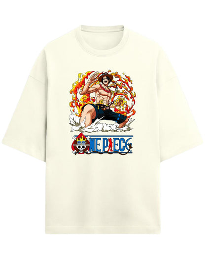 Portgas D. Ace “Flame Commander” Oversized T-Shirt | One Piece Graphic Tee | Premium 260 GSM Cotton