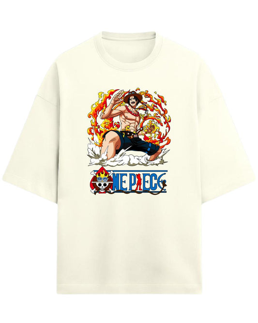 Portgas D. Ace “Flame Commander” Oversized T-Shirt | One Piece Graphic Tee | Premium 260 GSM Cotton