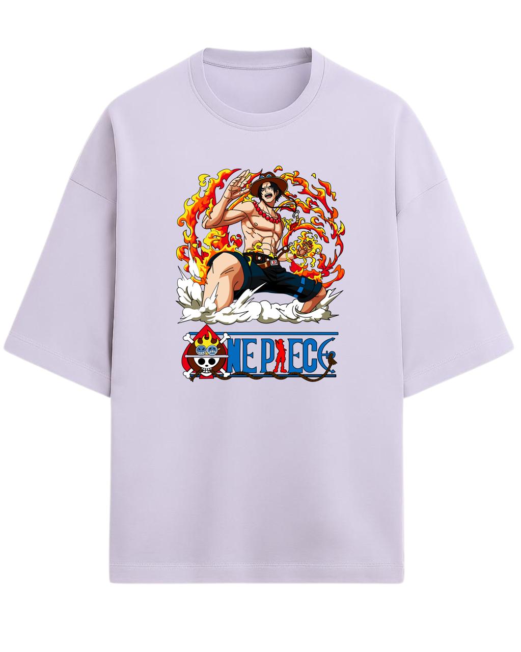 Portgas D. Ace “Flame Commander” Oversized T-Shirt | One Piece Graphic Tee | Premium 260 GSM Cotton