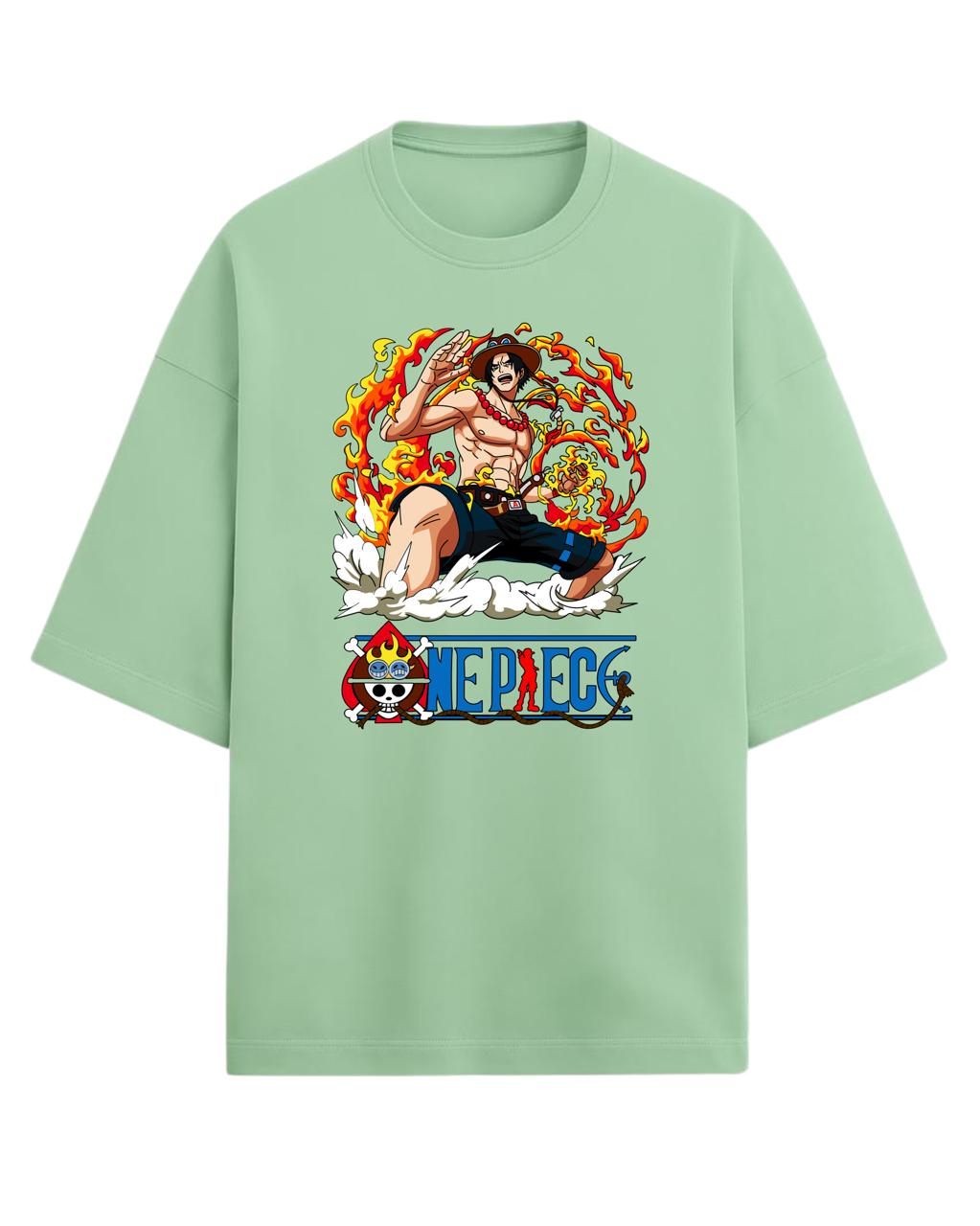 Portgas D. Ace “Flame Commander” Oversized T-Shirt | One Piece Graphic Tee | Premium 260 GSM Cotton