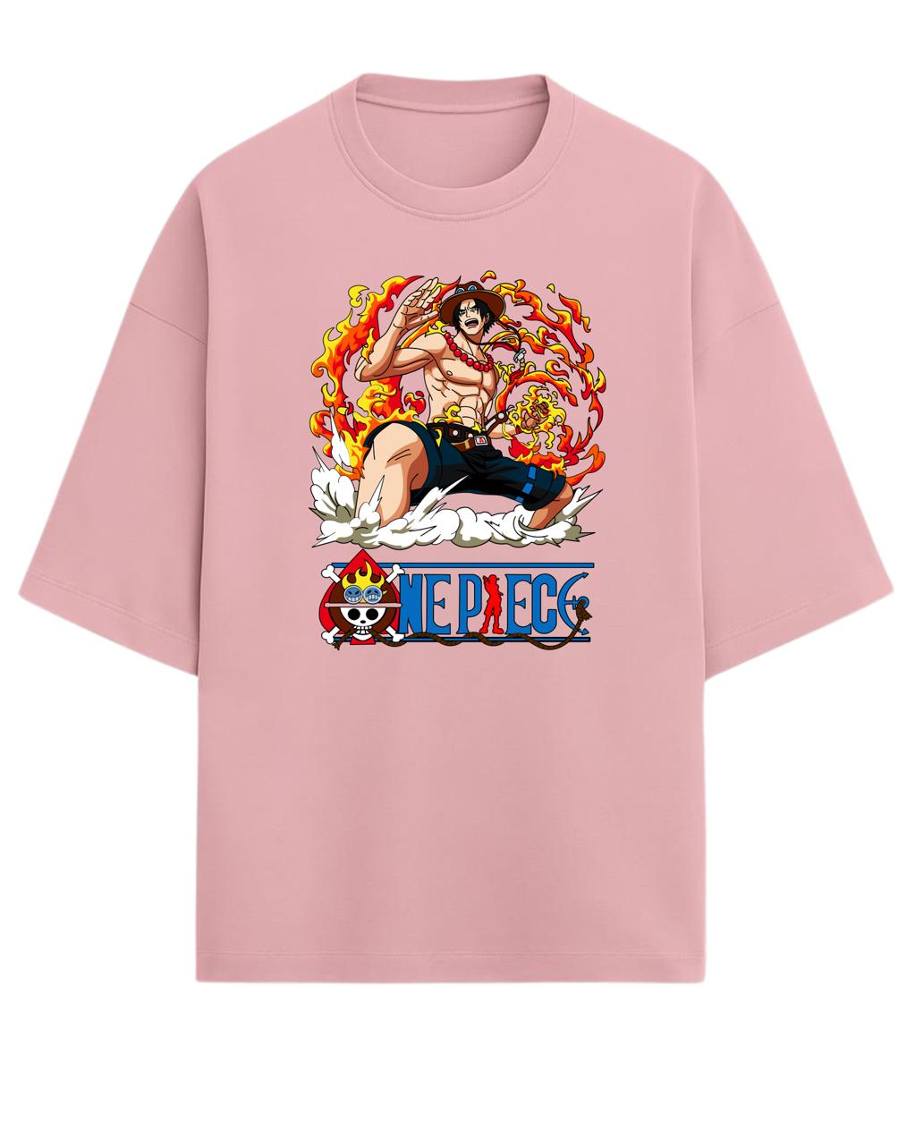 Portgas D. Ace “Flame Commander” Oversized T-Shirt | One Piece Graphic Tee | Premium 260 GSM Cotton