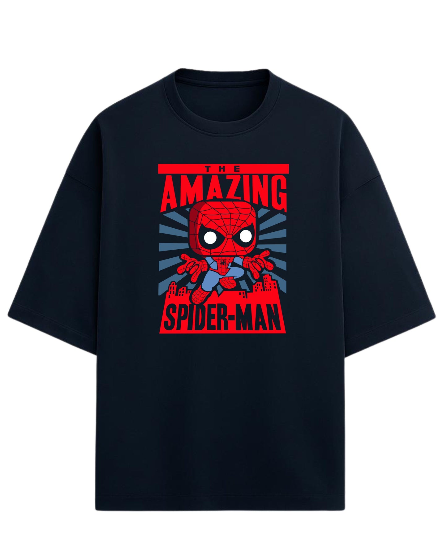 Spider-Man “The Amazing Hero” Oversized T-Shirt | Marvel Classic Graphic Tee | Premium 260 GSM Cotton
