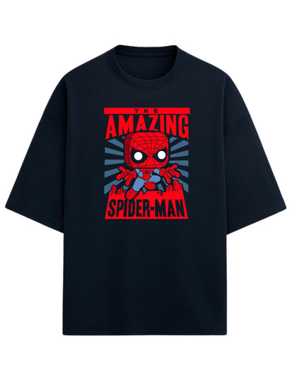 Spider-Man “The Amazing Hero” Oversized T-Shirt | Marvel Classic Graphic Tee | Premium 260 GSM Cotton