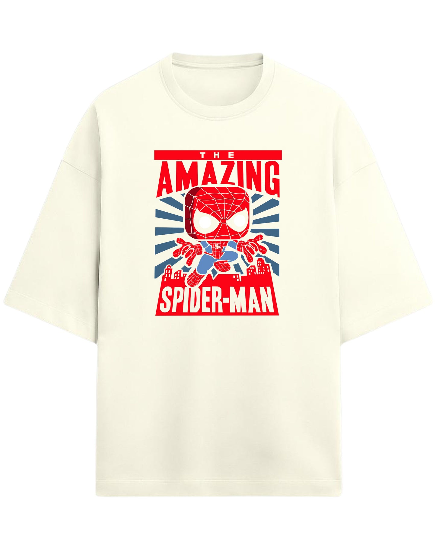 Spider-Man “The Amazing Hero” Oversized T-Shirt | Marvel Classic Graphic Tee | Premium 260 GSM Cotton
