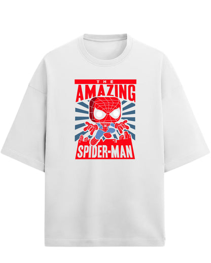 Spider-Man “The Amazing Hero” Oversized T-Shirt | Marvel Classic Graphic Tee | Premium 260 GSM Cotton